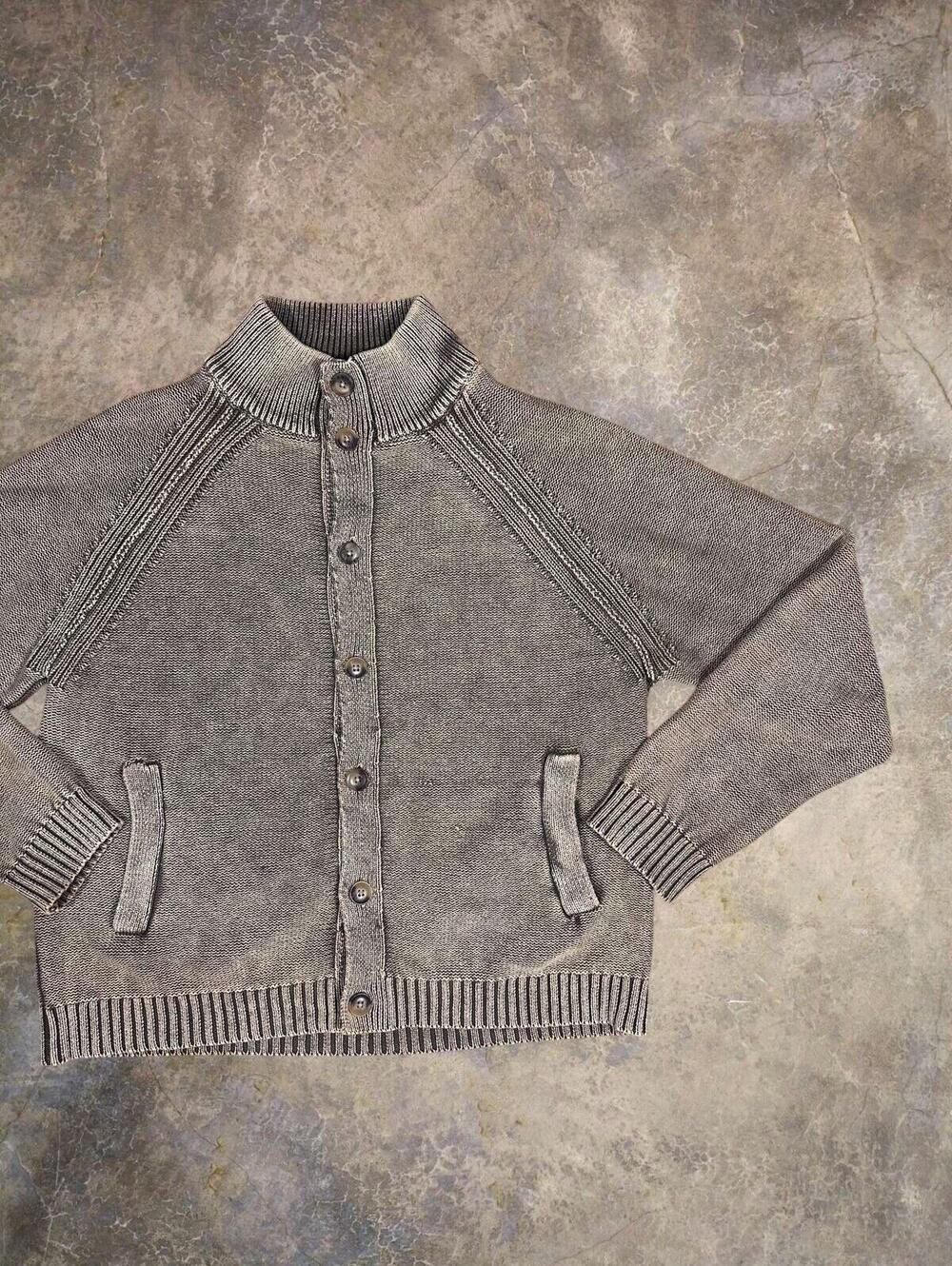 Lucky Brand Light Brown Tan Acid Wash Knit Cardigan Sz M